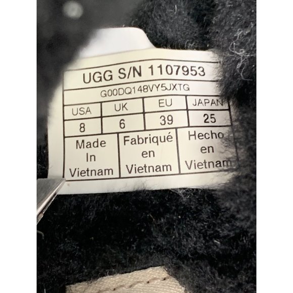 UGG Womens Fluff Oh Yeah Slide Slippers Sherpa Black Size 8 EUC $120 6806 Sling - Picture 3 of 12